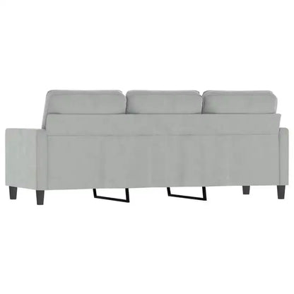 vidaXL Divano a 3 Posti in Velluto - Divano Moderno Grigio Chiaro con Comoda Imbottitura e Stabile Telaio in Metallo per Soggiorno o Salotto