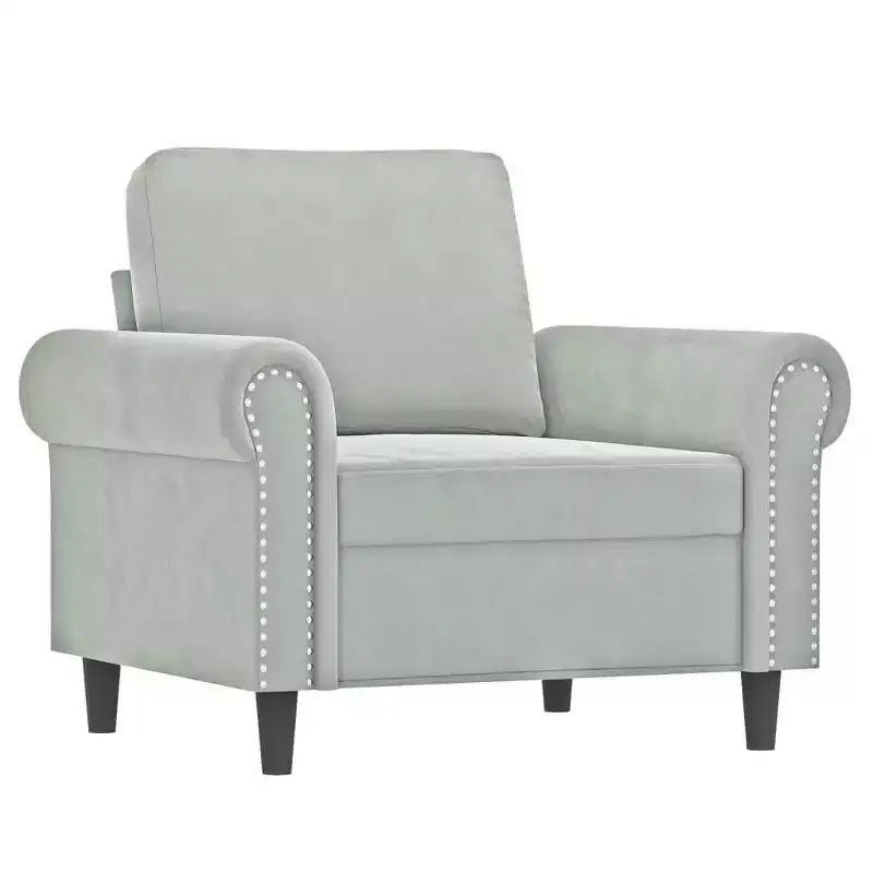 vidaXL Set Divano a 3 Pezzi in Velluto Grigio Chiaro - Relax Confortevole con Telaio Robusto e Cuscini Decorativi per Soggiorno e Zone Lounge