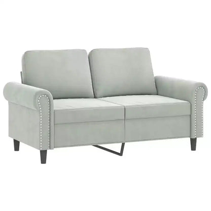 vidaXL Set Divano a 3 Pezzi in Velluto Grigio Chiaro - Relax Confortevole con Telaio Robusto e Cuscini Decorativi per Soggiorno e Zone Lounge