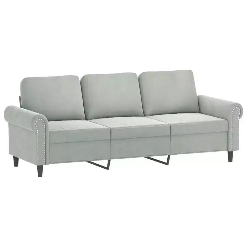 vidaXL Set Divano a 3 Pezzi in Velluto Grigio Chiaro - Relax Confortevole con Telaio Robusto e Cuscini Decorativi per Soggiorno e Zone Lounge