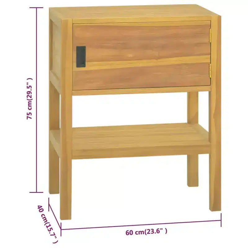 vidaXL Mobiletto da bagno 60x40x75 cm in massello di teak