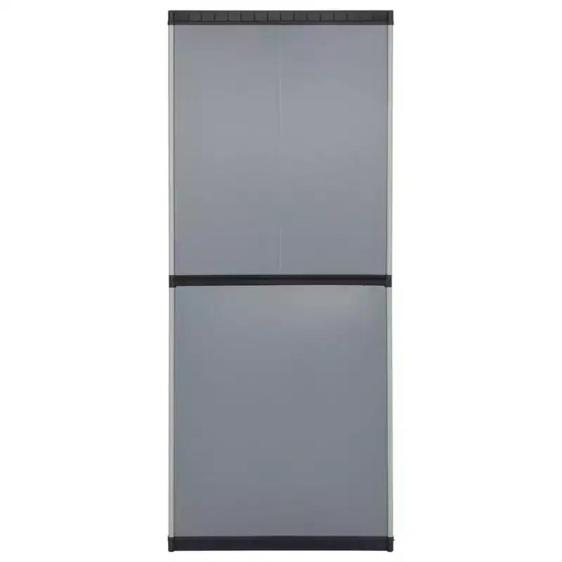 vidaXL Armadietto da Giardino da Esterno - Design Compatto Grigio&Nero in PVC con 3 Ripiani e Ante Chiudibili a Chiave - 26.8x15.7x66.1