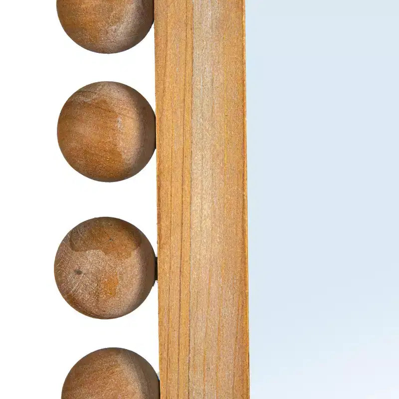Specchio da Parete Rettangolare in Stile Bohémien-Sudoccidentale Storied Home Firwood, Naturale
