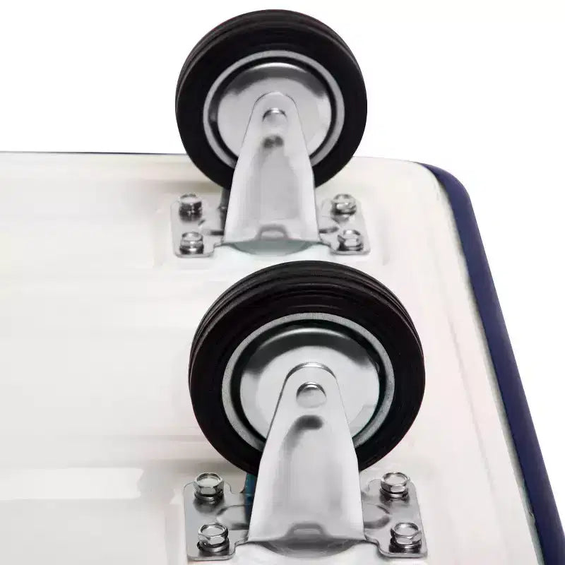 Costway Carrello Piattaforma Pieghevole da 150 kg per Magazzino Spostamenti, Camioncino a Spinta Manuale Blu/Giallo
