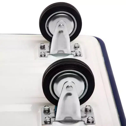 Costway Carrello Piattaforma Pieghevole da 150 kg per Magazzino Spostamenti, Camioncino a Spinta Manuale Blu/Giallo