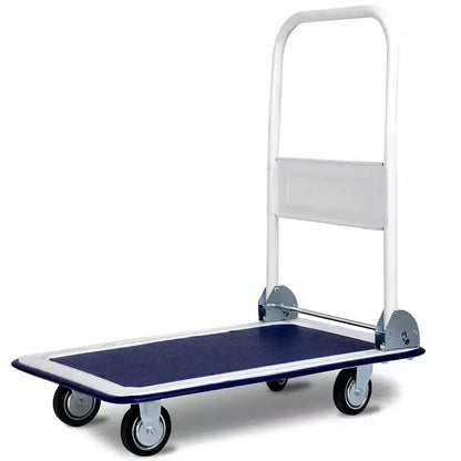 Costway 330lbs Platform Cart Dolly Foldable Moving Warehouse Push Hand Truck Blue/Yellow