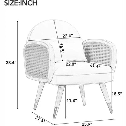 Acekool Sedie da pranzo moderne, seduta imbottita con braccioli in rattan, gambe in metallo, poltrona accentata per sala da pranzo soggiorno ufficio, gialle, set da 2