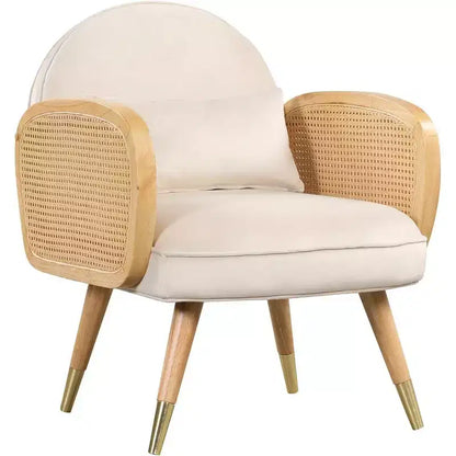Acekool Sedie da pranzo moderne, seduta imbottita con braccioli in rattan, gambe in metallo, poltrona accentata per sala da pranzo soggiorno ufficio, gialle, set da 2