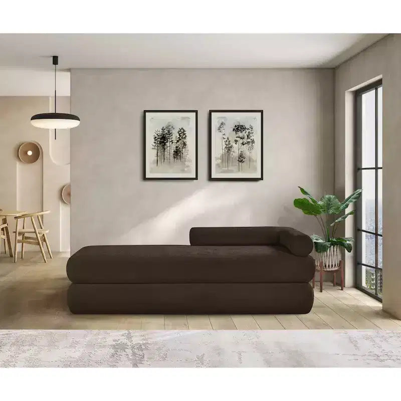 Meridian Furniture, Panca in tessuto ciniglia Kennedy