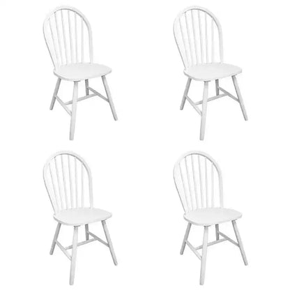 vidaXL Chair Set of 2 White Rubber wood Standard Durable Chair