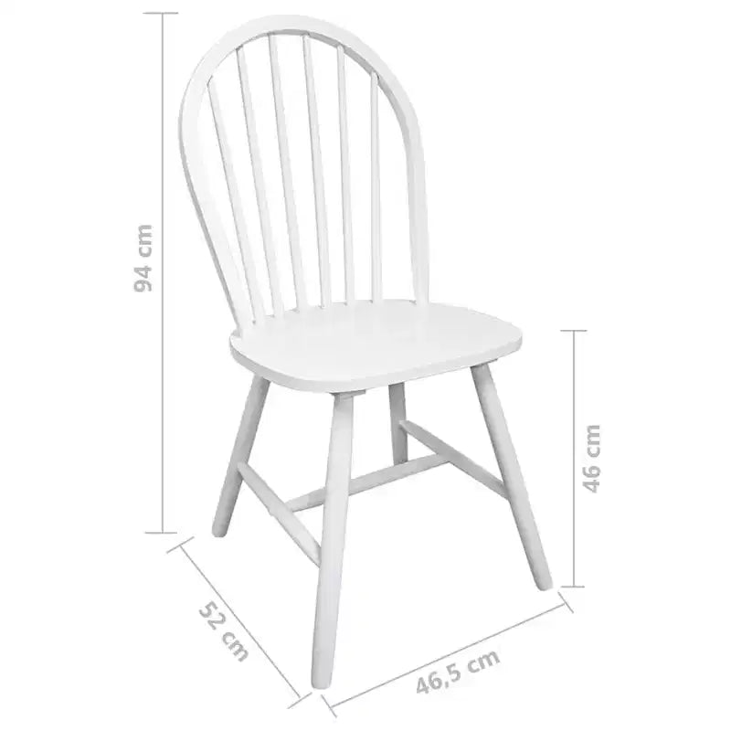Sedia Standard Durevole in Legno di Gomma Bianca