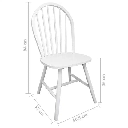 Sedia Standard Durevole in Legno di Gomma Bianca