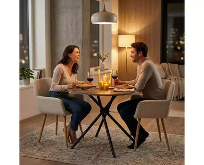Set da pranzo da 3 pezzi con tavolo rotondo e 2 sedie imbottite, piccolo tavolo da cucina per appartamento, sala da pranzo o bar