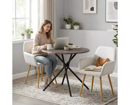 Set da pranzo da 3 pezzi con tavolo rotondo e 2 sedie imbottite, piccolo tavolo da cucina per appartamento, sala da pranzo o bar