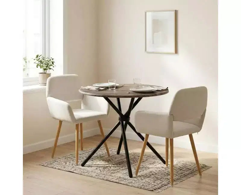 Set da pranzo da 3 pezzi con tavolo rotondo e 2 sedie imbottite, piccolo tavolo da cucina per appartamento, sala da pranzo o bar
