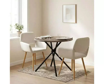 Set da pranzo da 3 pezzi con tavolo rotondo e 2 sedie imbottite, piccolo tavolo da cucina per appartamento, sala da pranzo o bar