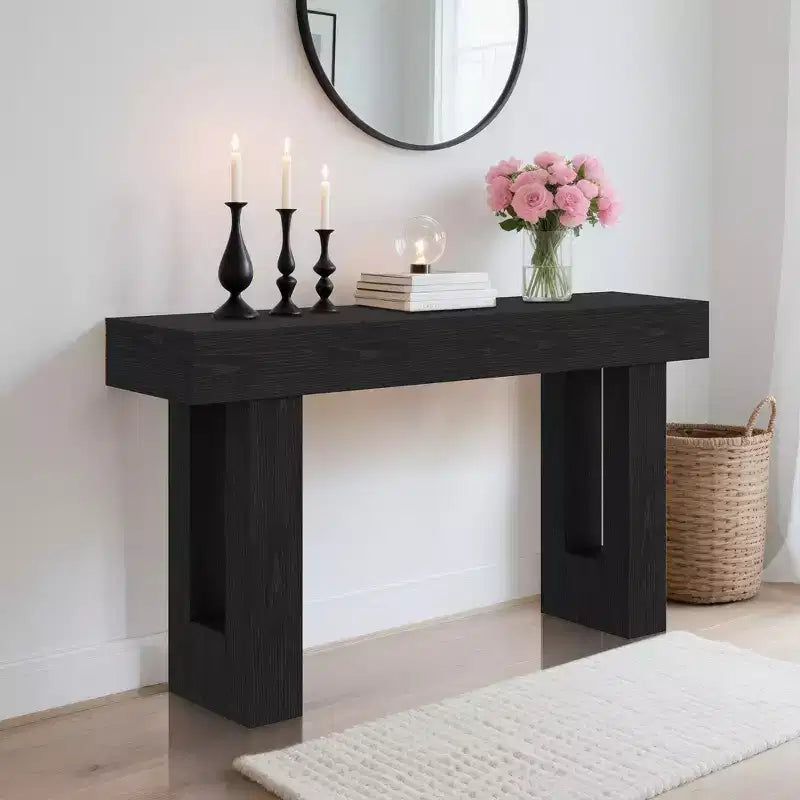 Console da tavolo rustica da 160 cm - Tavolino stretto in legno da divano - Scaffale portaoggetti - Ingresso, corridoio, soggiorno, dietro il divano