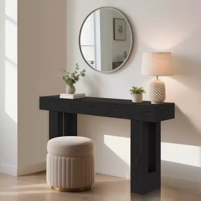 Console da tavolo rustica da 160 cm - Tavolino stretto in legno da divano - Scaffale portaoggetti - Ingresso, corridoio, soggiorno, dietro il divano