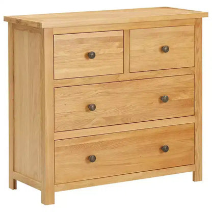 vidaXL Chest Of Drawer Natural Oak Solid oak wood, MDF with oak veneer