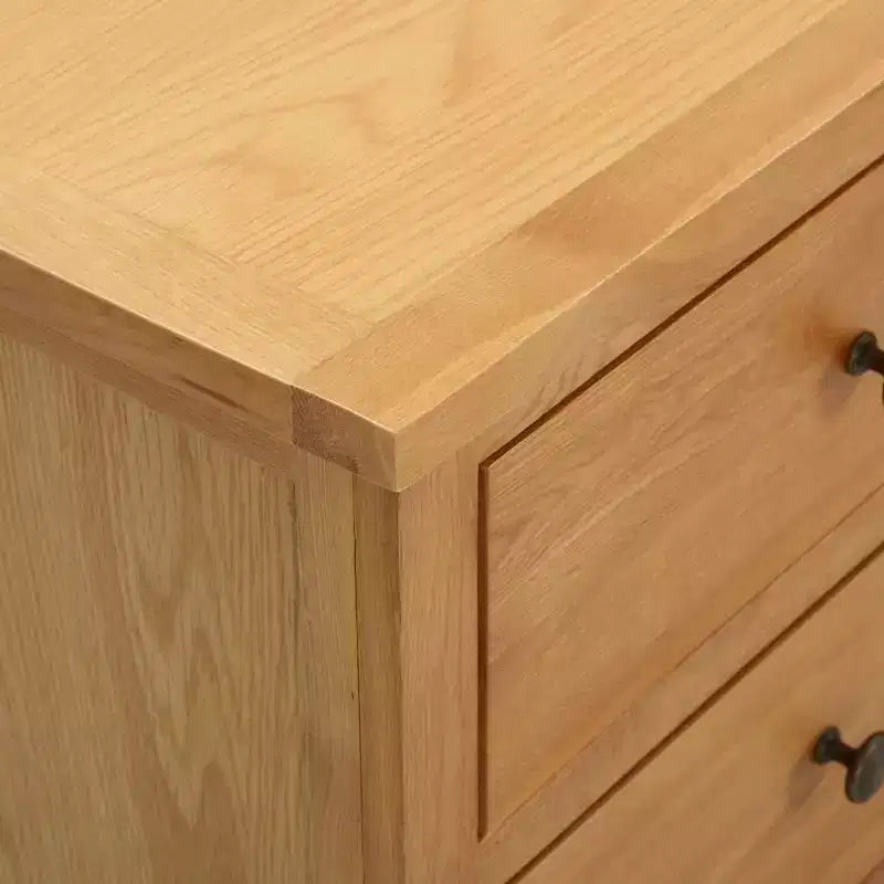 Cassettiera Rovere Naturale Legno massello di rovere, MDF con impiallacciatura di rovere