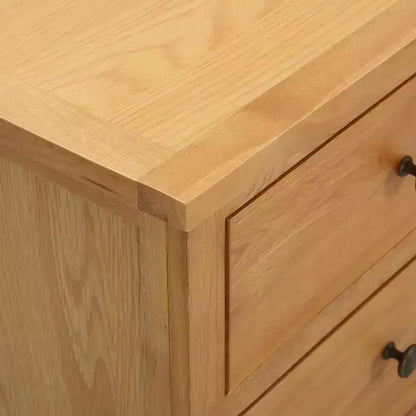 Cassettiera Rovere Naturale Legno massello di rovere, MDF con impiallacciatura di rovere