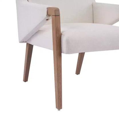 Set da pranzo Anand Moderno 7 pezzi in legno di Hevea con tavolo ovale a piedistallo e sedie rivestite in lino