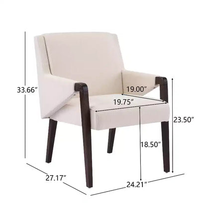 Set da pranzo Anand Moderno 7 pezzi in legno di Hevea con tavolo ovale a piedistallo e sedie rivestite in lino