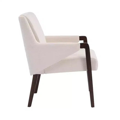 Set da pranzo Anand Moderno 7 pezzi in legno di Hevea con tavolo ovale a piedistallo e sedie rivestite in lino