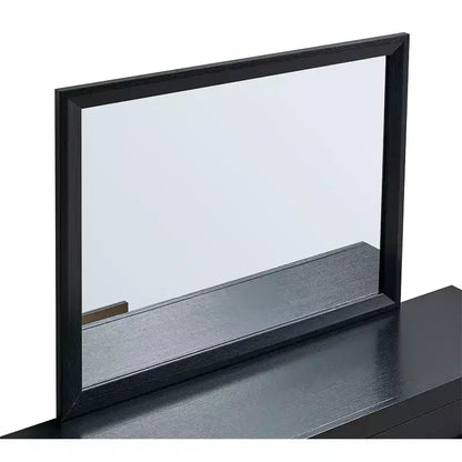 Specchio da comò Rustica in legno, rettangolare, 41 pollici L x 35 pollici H, colore nero