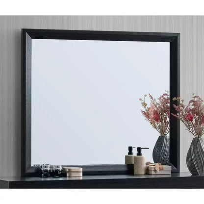 Specchio da comò Rustica in legno, rettangolare, 41 pollici L x 35 pollici H, colore nero