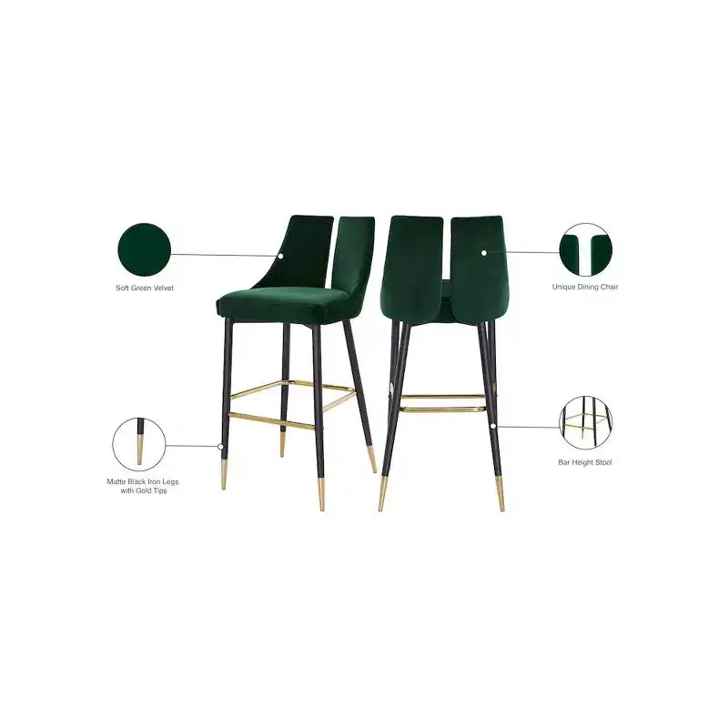Sgabello elegante in velluto altezza bar