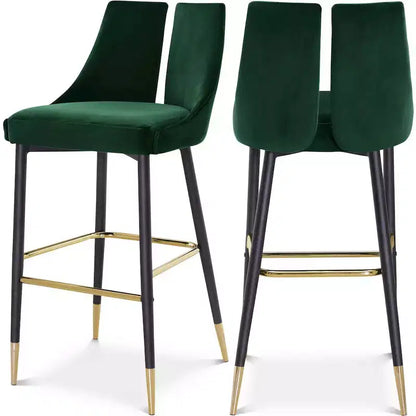 Meridian Furniture Sleek Velvet Bar Height Stool, Set of 2