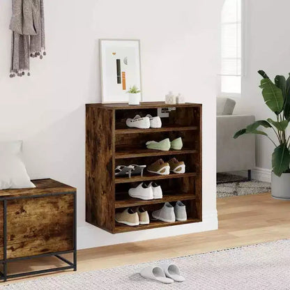Scarpiera Quercia Fumé in Legno Ingegnerizzato Contenitore Medio