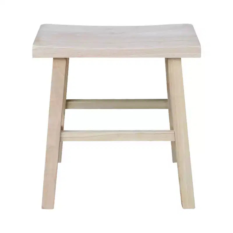 Sgabello con sedile a sella da 45 cm in legno naturale - International Concepts: Legno di para resistente, nessun montaggio richiesto