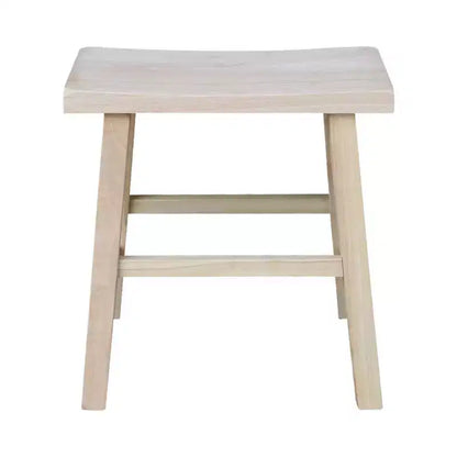 Sgabello con sedile a sella da 45 cm in legno naturale - International Concepts: Legno di para resistente, nessun montaggio richiesto