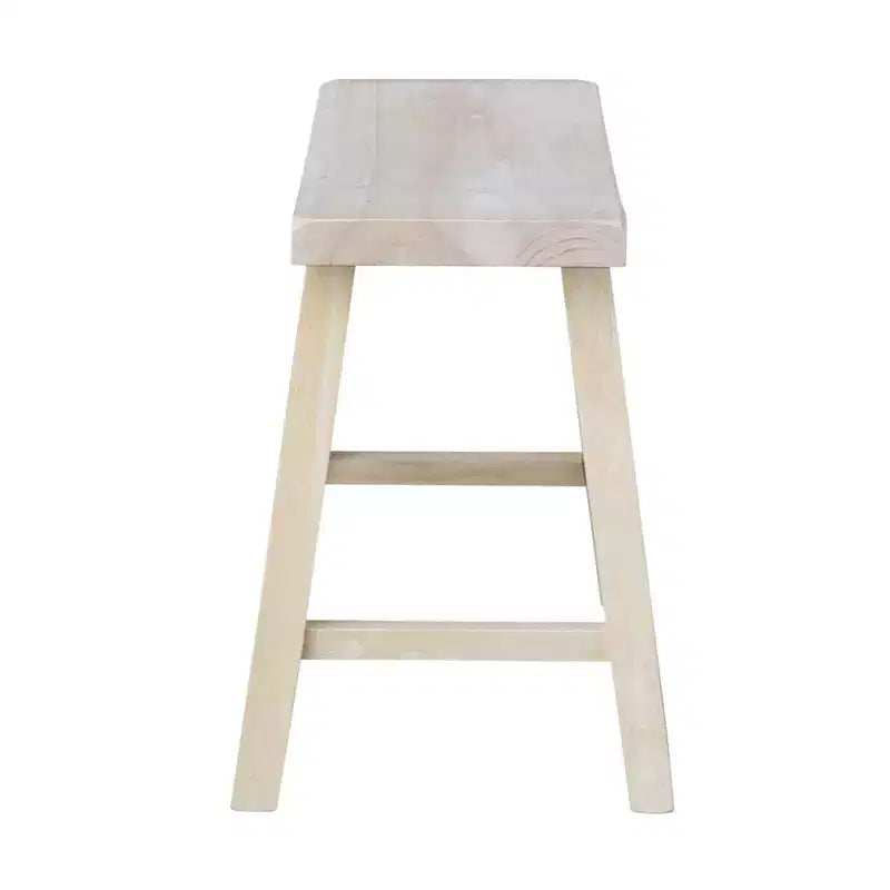 Sgabello con sedile a sella da 45 cm in legno naturale - International Concepts: Legno di para resistente, nessun montaggio richiesto