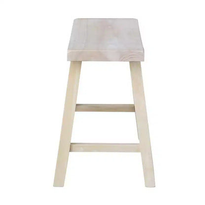Sgabello con sedile a sella da 45 cm in legno naturale - International Concepts: Legno di para resistente, nessun montaggio richiesto