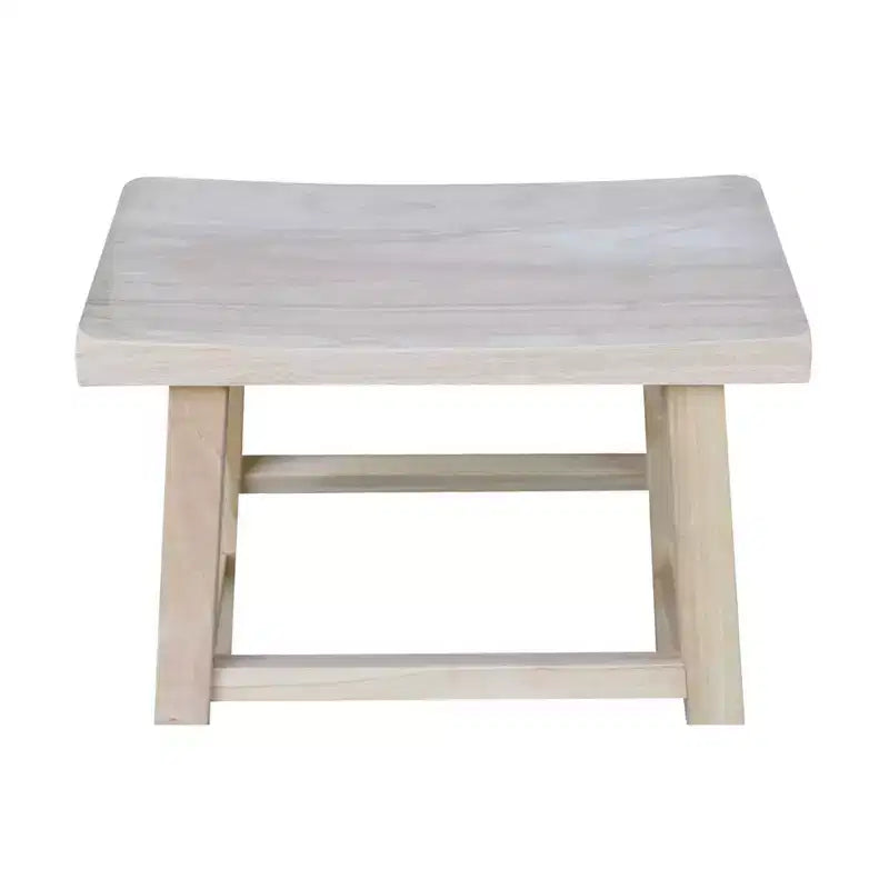 Sgabello con sedile a sella da 45 cm in legno naturale - International Concepts: Legno di para resistente, nessun montaggio richiesto