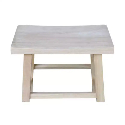 Sgabello con sedile a sella da 45 cm in legno naturale - International Concepts: Legno di para resistente, nessun montaggio richiesto